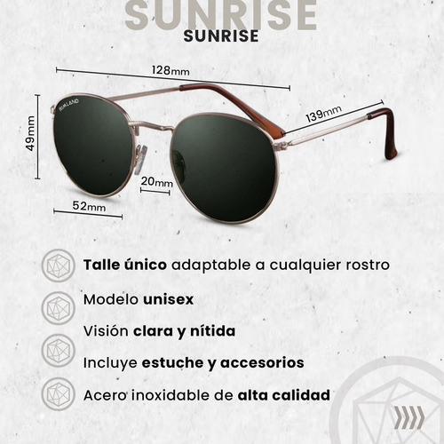 Anteojos de sol Rimland Sunrise Lente verde oscuro