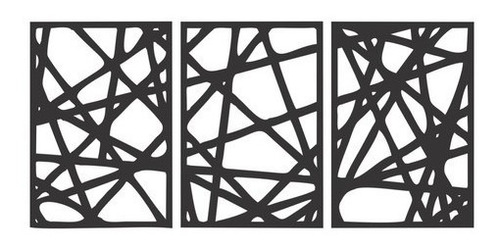 Imagem 1 de 3 de Quadro Decorativo Listras Abstrato Em Mdf Preto - Promoção
