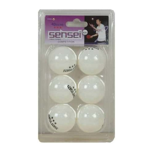 Set 6 Pelotas Ping Pong 3 Estrellas Sensei® - Tenis De Mesa