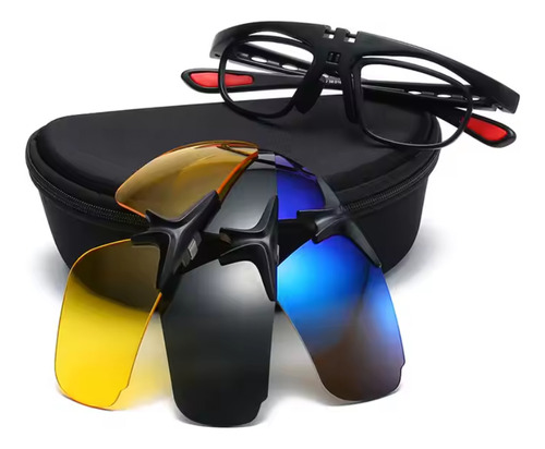 Lentes De Sol Deportivos Polarizados, Gafas 4 En 1