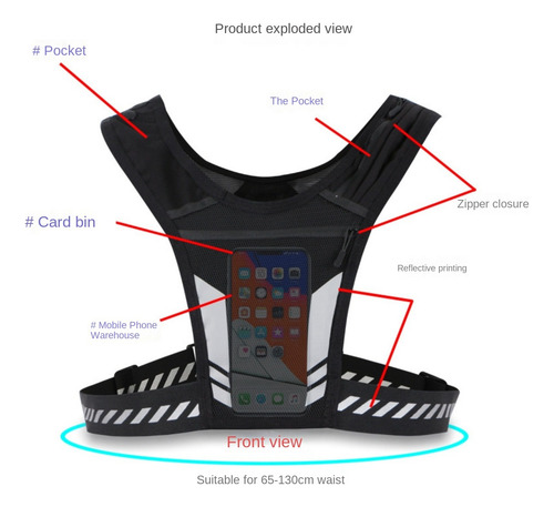Deportes Al Aire Libre Reflectante Bolsa De Pecho, Vest