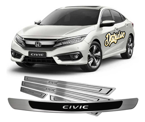 Kit Cubre Zocalos Puertas + Baul Para Honda Civic 2013/18