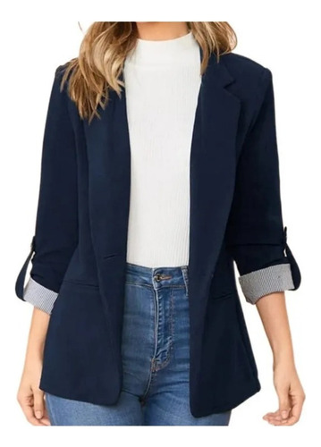 Chaqueta Traje Tipo Cárdigan Ajustado Con Solapa Para Mujer