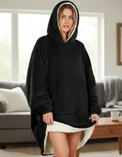 Sudadera Cobija Hoodie Con Capucha Afelpada Calientita Suave