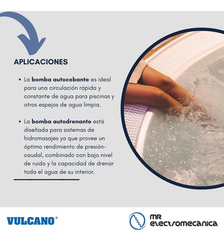 Imagen 3 de 10 de Kit Vulcano Pileta Hormigón: Bomba Bap100 1 Hp + Accesorios