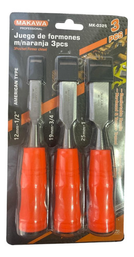 Set Juego 3 Formones Para Madera Cr-v Makawa Mk0325