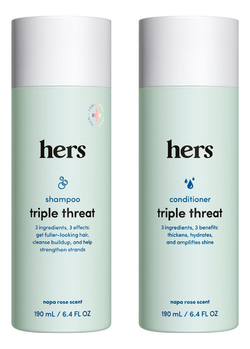 Conjunto De Shampoo E Condicionador Hers Triple Threat 190 M