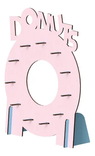 Soporte De Dulces Donas En Madera Exhibidor