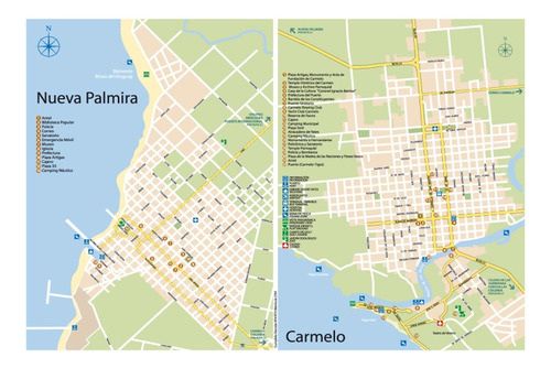 Mapa De Carmelo - Colonia - Lámina 45x30 Cm.