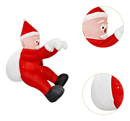 Papá Noel Inflable Grande Para Colgar De Navidad De 6,56