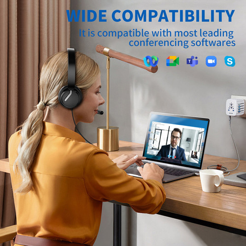 Auriculares Usb Con Micrófono Para Pc Portátil