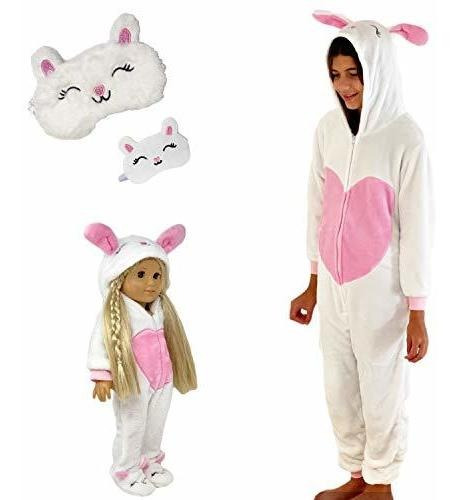 Ropa Muñecos - My Genius Dolls Bunny Matching Onesie Pajamas