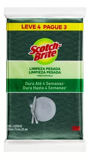 Esponja Scotch-Brite Limpeza Pesada de sintética amarelo pacote x 4