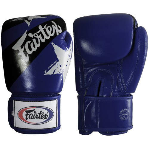 Fairtex Muay Thai Style Training Sparring Gloves, 16 Oz, Blu