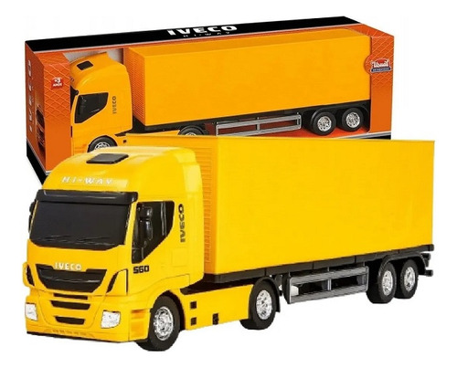 Caminhao Bau Iveco Hi-way Amarelo Usual Brinquedos 339