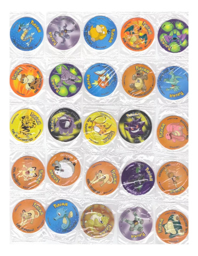 50 Tazos Pokemon Surtidos Con Bolsita Celofan Sellada