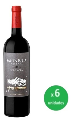 Caja Vino Santa Julia Reserva Malbec 750cc X6unid- Dh