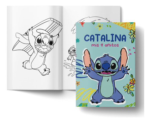 Libro Imprimible Para Colorear Pintar Souvenir Lilo Y Stitch
