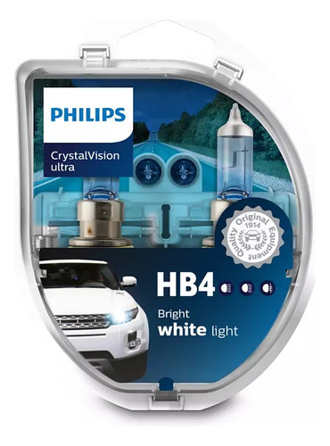 Lâmpada Philips Crystal Vision Ultra Hb4/9006 S. Branca- Par