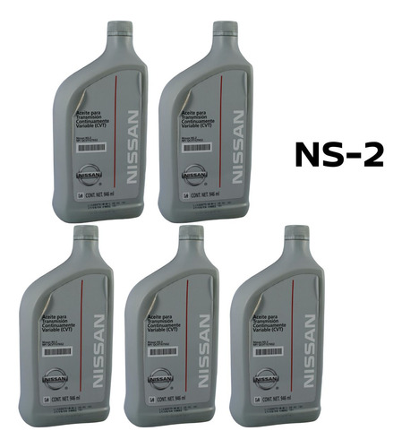 Paquete 5pz Aceite Transmisión Cvt Sentra Se-r 2012