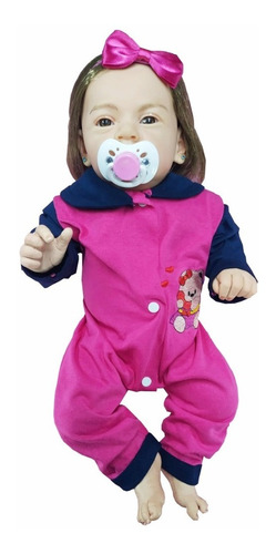 Imagem 2 de 6 de Boneca Bebe Realista Recem Nascida Toda Em Vinil Siliconado