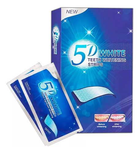 14 Tiras Blanqueadoras Dentales 5d White Higiene Bucal