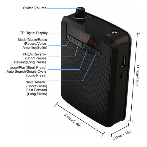 Amplificador De Voz Portátil Amplificador De Voz Recargable