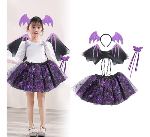 Conjunto De Disfraz De Halloween, Traje Con Banda Violeta