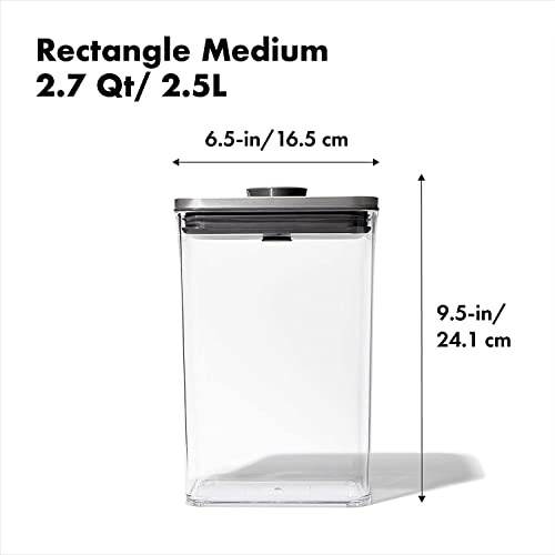 Oxo Steel Pop Container Medium Rectangular - 2.7 Qt Para Arr
