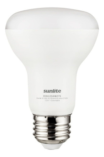 Sunlite 81390-su Led R20 Bombilla Empotrable (6 W, Equiva