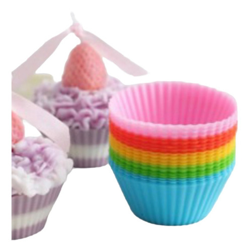 Molde Delineador De Muffins Madalenas De Silicon (12 Pzas)