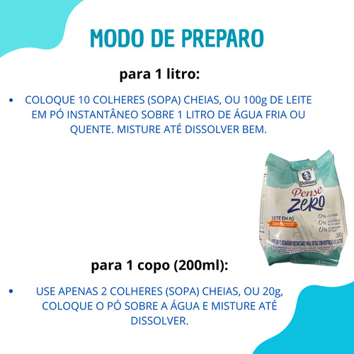 Kit 3 Un Leite Em Pó Pense Zero Batavo 300g Zero Lactose