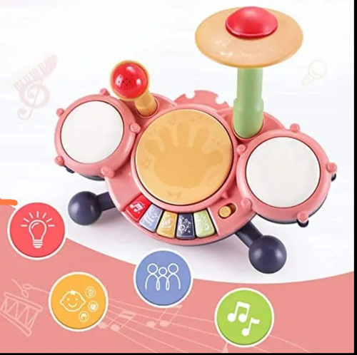 Bateria Para Bebe Touch Con Piano Y Microfono