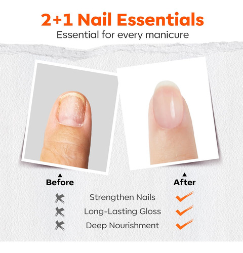 Base De Esmalte De Uñas, Capa Superior, Fortalecedor De Uñas