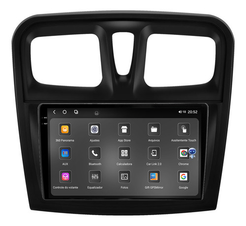 Multimidia Logan 15/19 9p Octacore Carplay 6gb 128gb Tpros