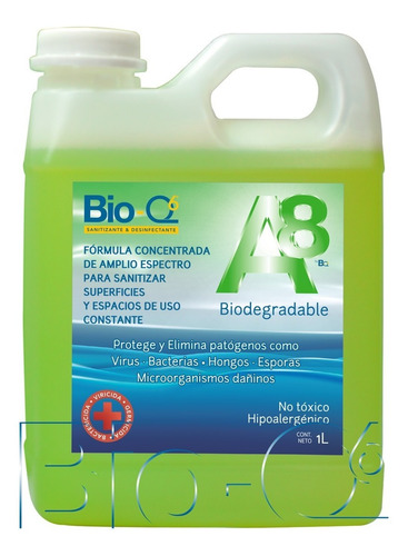 Desinfectante Sanitizante - A8 (bio-q6) Garrafa De 1 Lt