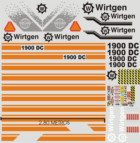 Calcomanías Para Pavimentadora De Asfalto Wirtgen 1900dc