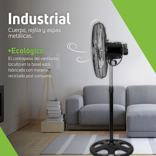 Ventilador Metálico 3 Velocidades Negro 3 Aspas Taurus