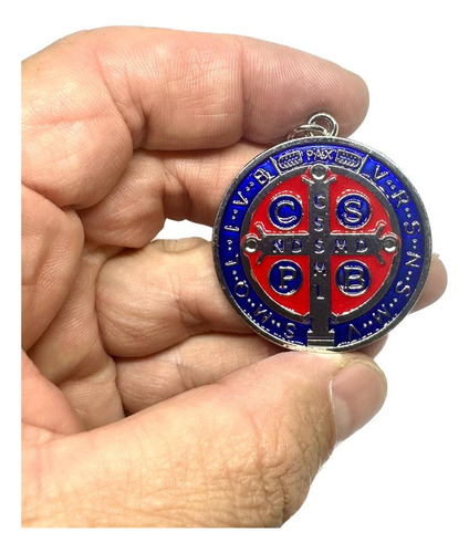 Kit 10 Medalhas São Bento Azul Proteção No Alcance Das Mãos