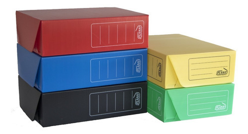Caja De Archivo Plana Legajo 39x28x12 Cm 5 Unidades Color Rojo