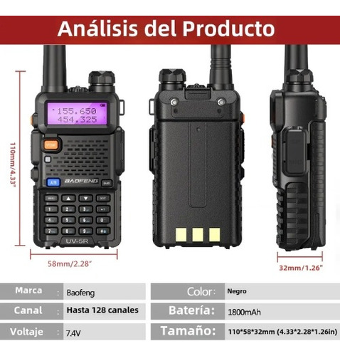 Baofeng-walkie Talkie De Radio Bidireccional Doble Banda