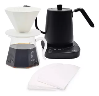 Cafetera V60 Completo, Hervidor Cuello De Cisne, 100 Filtros