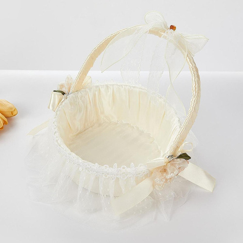 Cesta De Flores Para Boda, Cesta Para Niña De , Ligera, Con