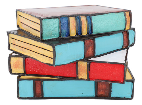 Libros Apilados Manchados De Resina Hechos A Mano, Vintage,