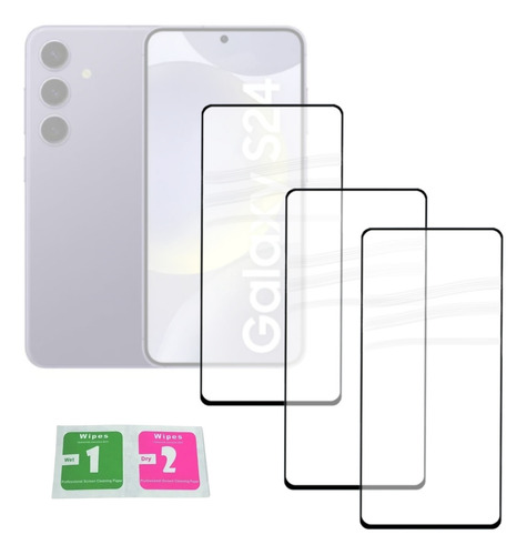 3 Película De Vidro 3d Para Samsung Galaxy S24 Fe S24fe
