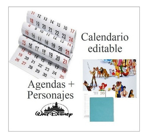 Kit Imprimible Calendario Editable + Agenda +personajes