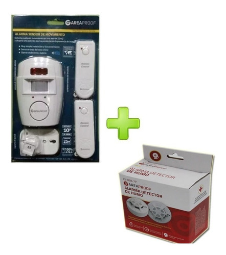 Combo Alarma Domiciliaria + Sensor Detector De Humo--18 Cuotas Sin Interes