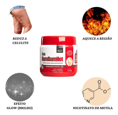 Creme Redutor De Celulite Lisa Bumbum Hot Bio Soft 120g