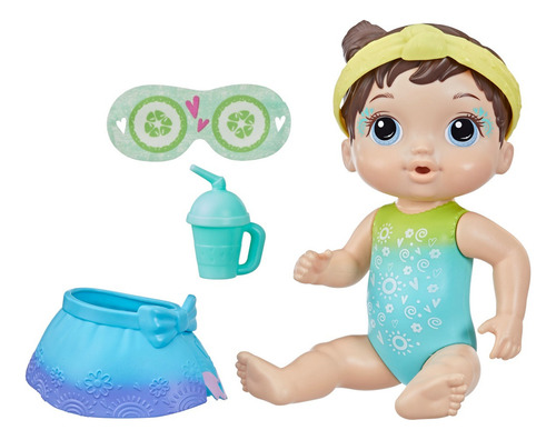 Baby Alive Dia No Spa - 22,5 Cm De Cabelo Castanho