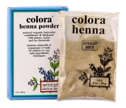 Colorá Polvo De Henna Color De Pelo Albaricoque De Oro 2 Oz